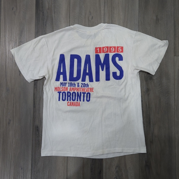 Vintage 1995 Bryan Adams Concert Graphic White T Shirt Size L Single Stitch - Picture 3 of 4